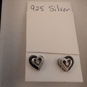 Elegant Silver Heart Earrings